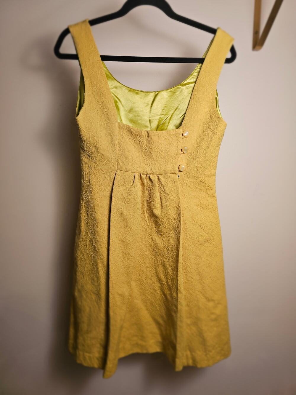 Anthropologie 1960s Style Yellow Mini Dress